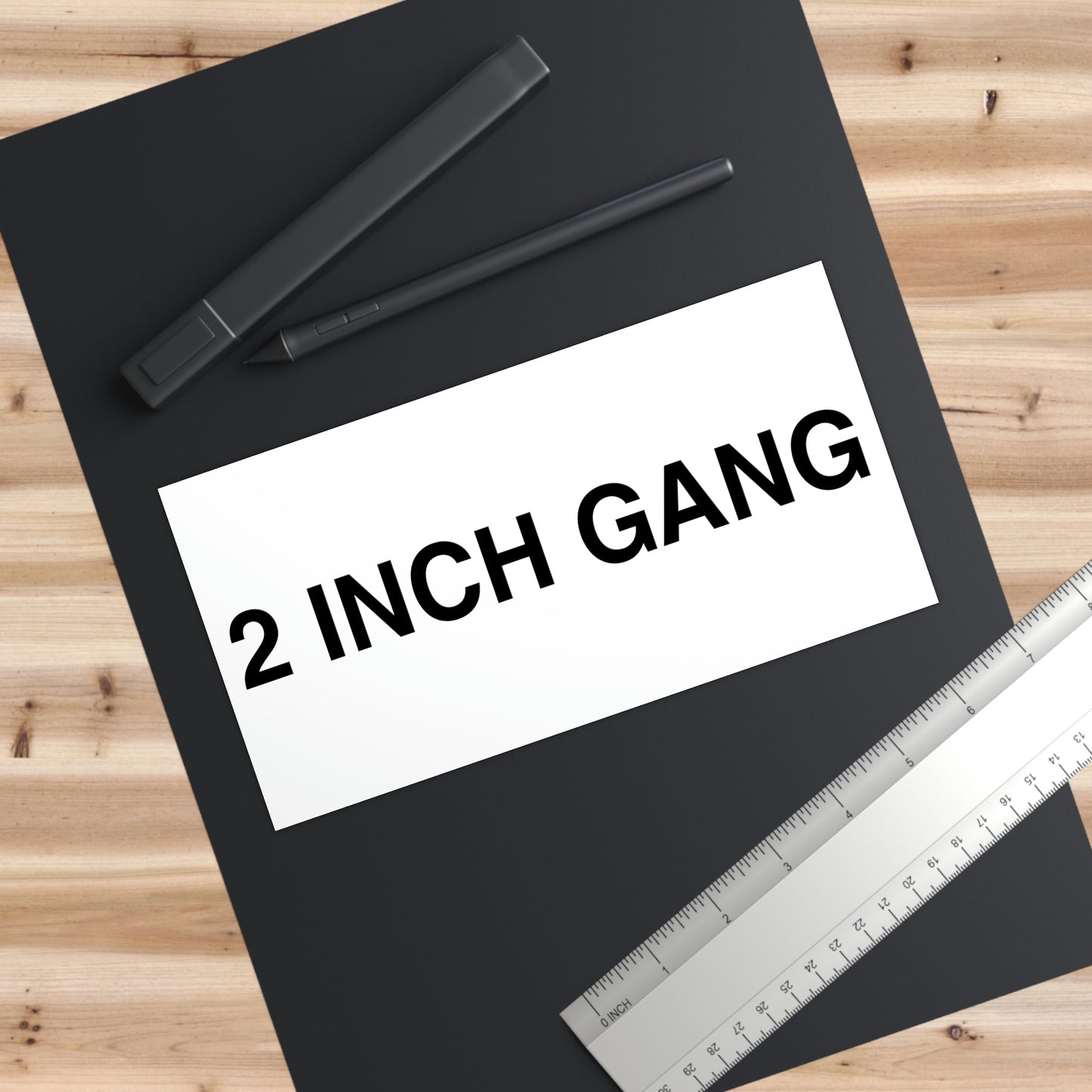 2 INCH GANG Bumper Sticker Black