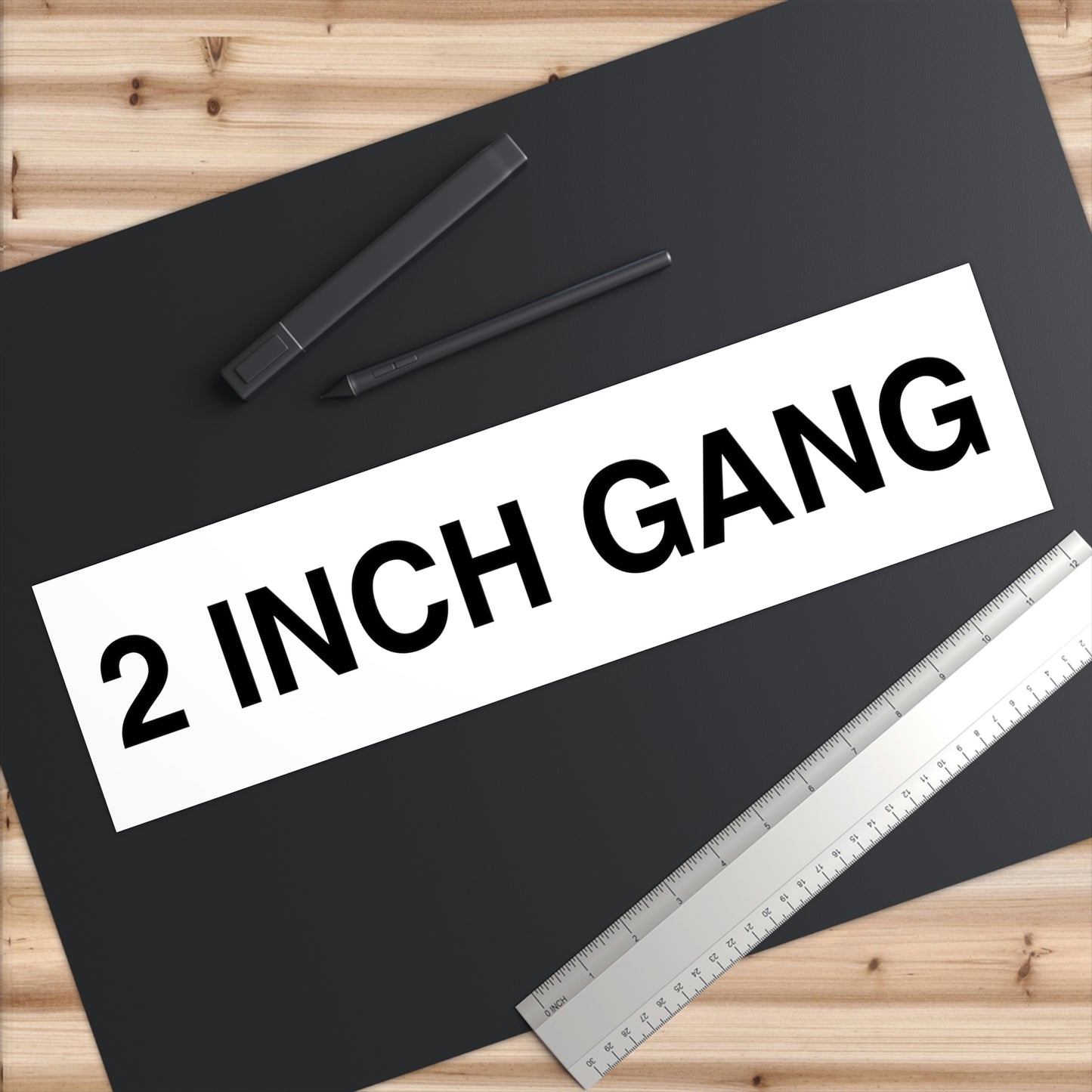 2 INCH GANG Bumper Sticker Black